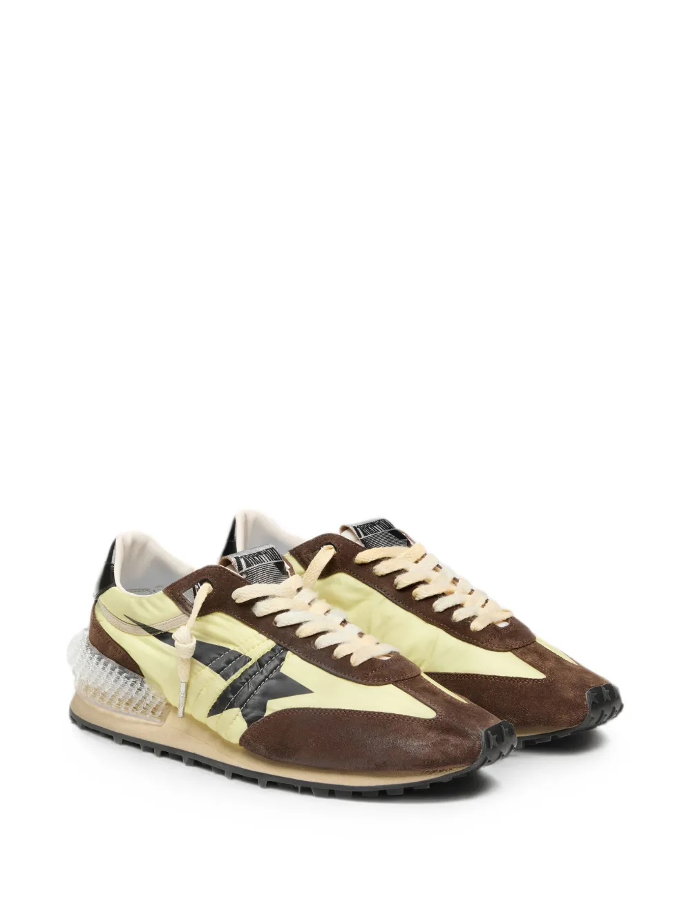Golden Goose Running Marathon nylon sneakers met suède neus en leren hak Groen