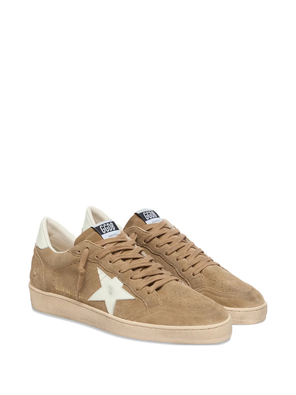 Golden Goose Ball Star in brown suede with white leather star sneakers Beige