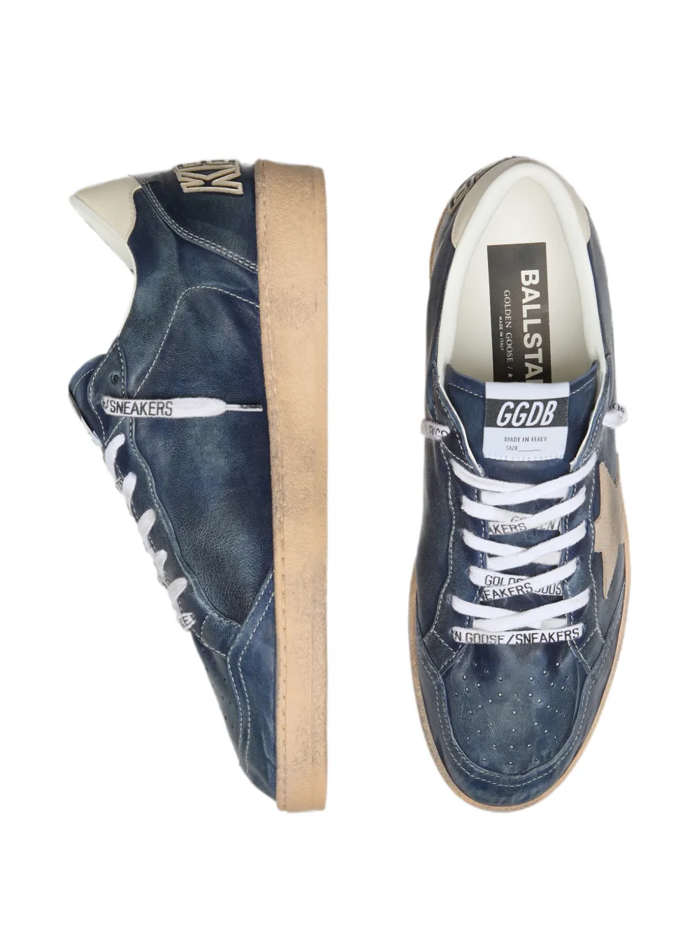 Golden Goose Ballstar LTD leren en suède sneakers Blauw