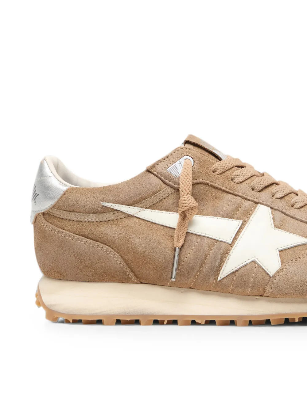 Golden Goose Marathon sneakers met ster Beige