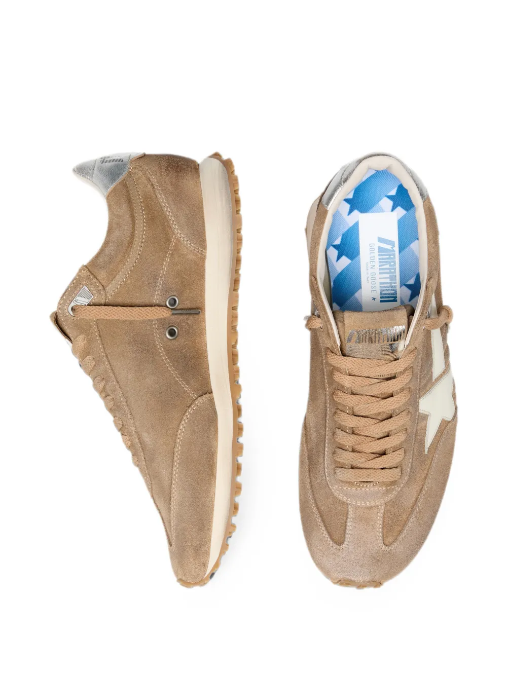 Golden Goose Marathon sneakers met ster Beige