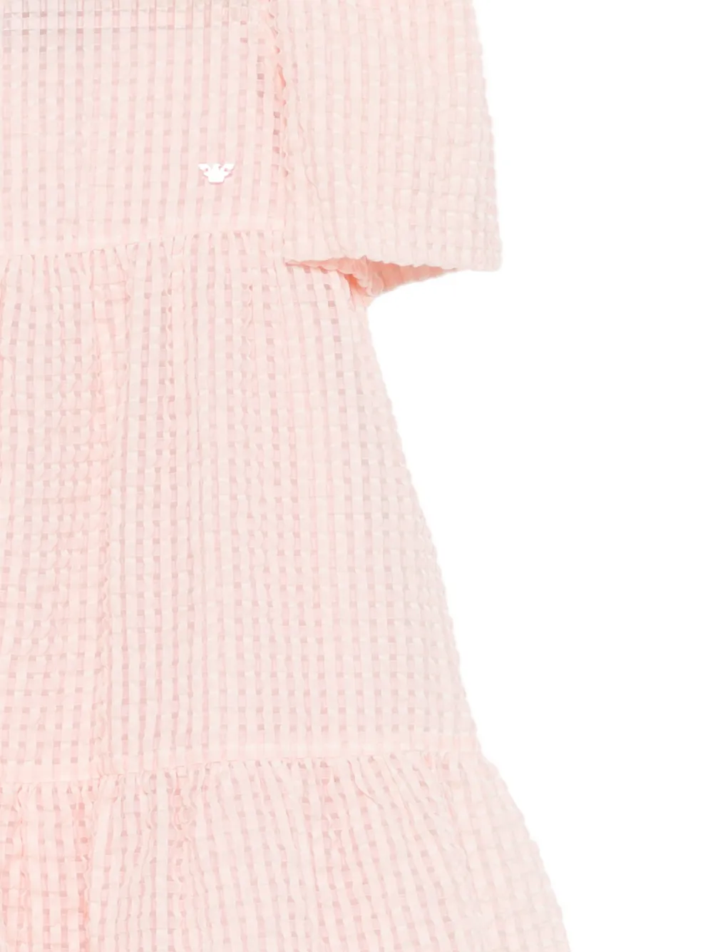 Emporio Armani Kids Jurk met korte mouwen en gingham ruit Roze