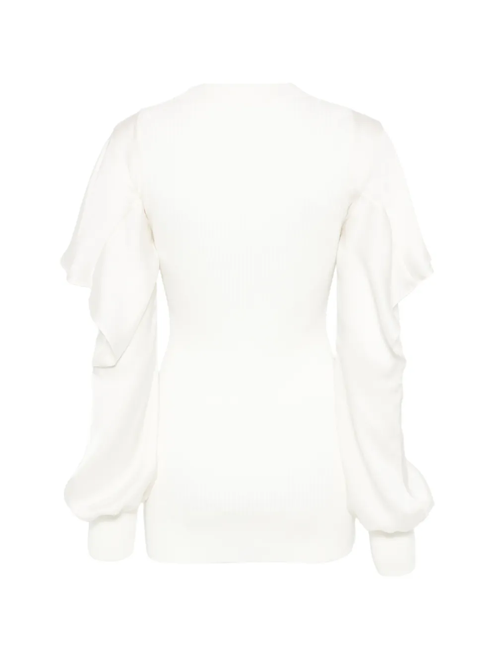 sacai Top met ruches en satijnen mouwen Beige