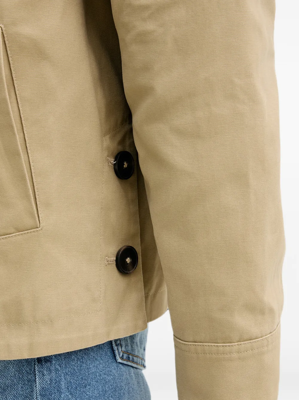 Benetton Button-down jack met ribfluwelen kraag Beige