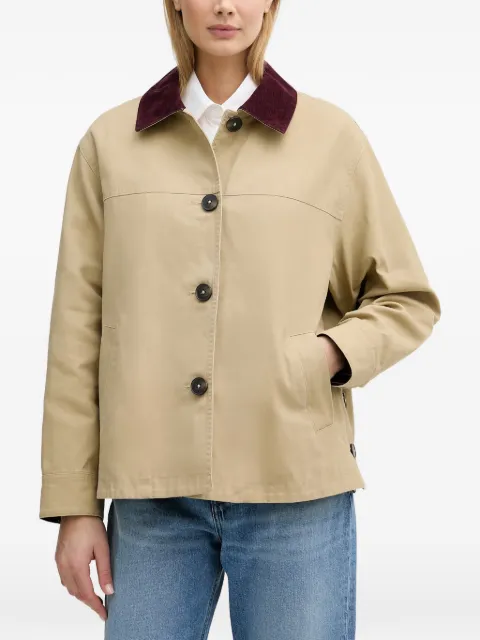Benetton corduroy-collar button-down jacket