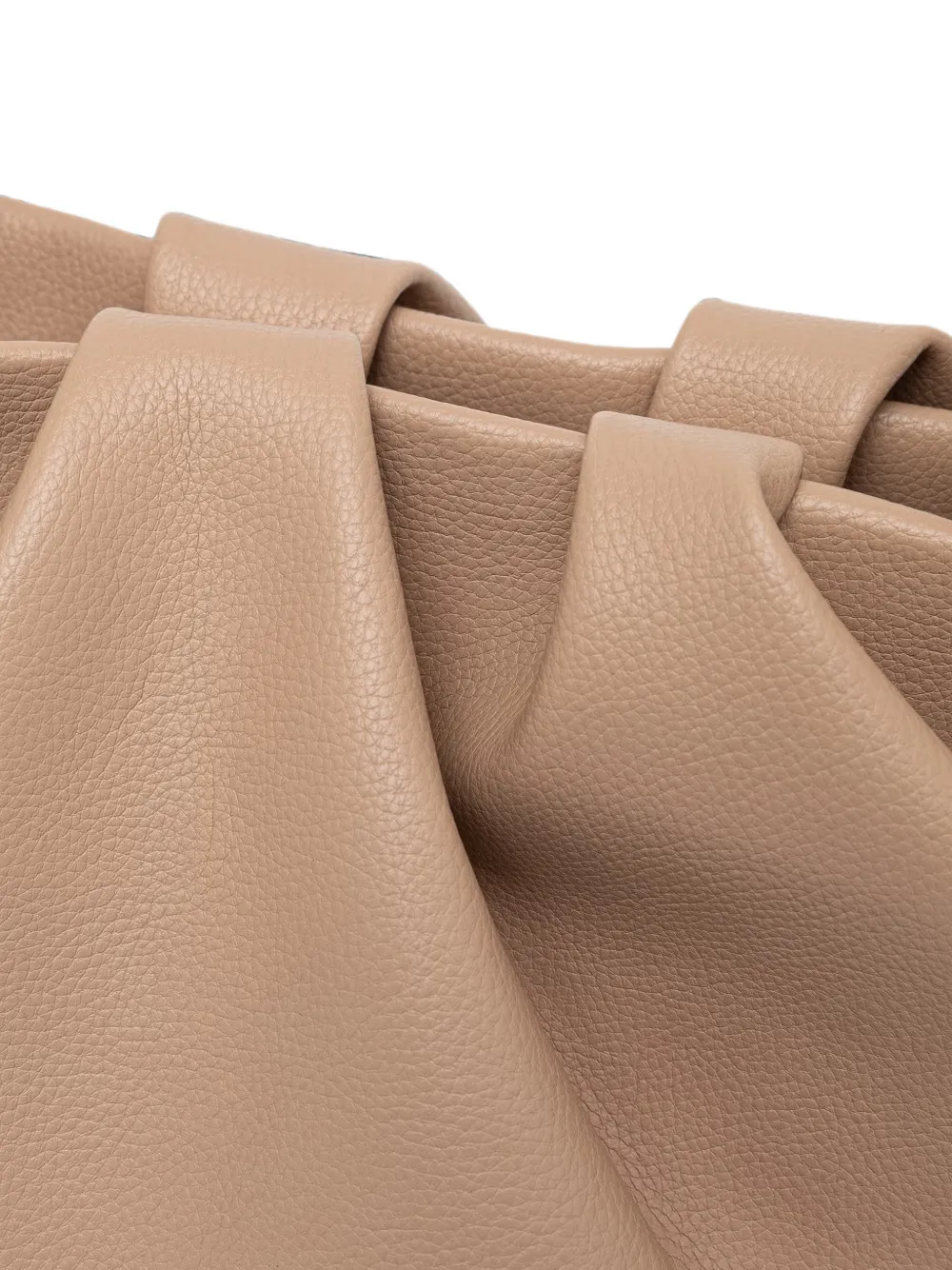 Themoirè Athena Bottalato Corn bewerkte shopper met ruches Beige