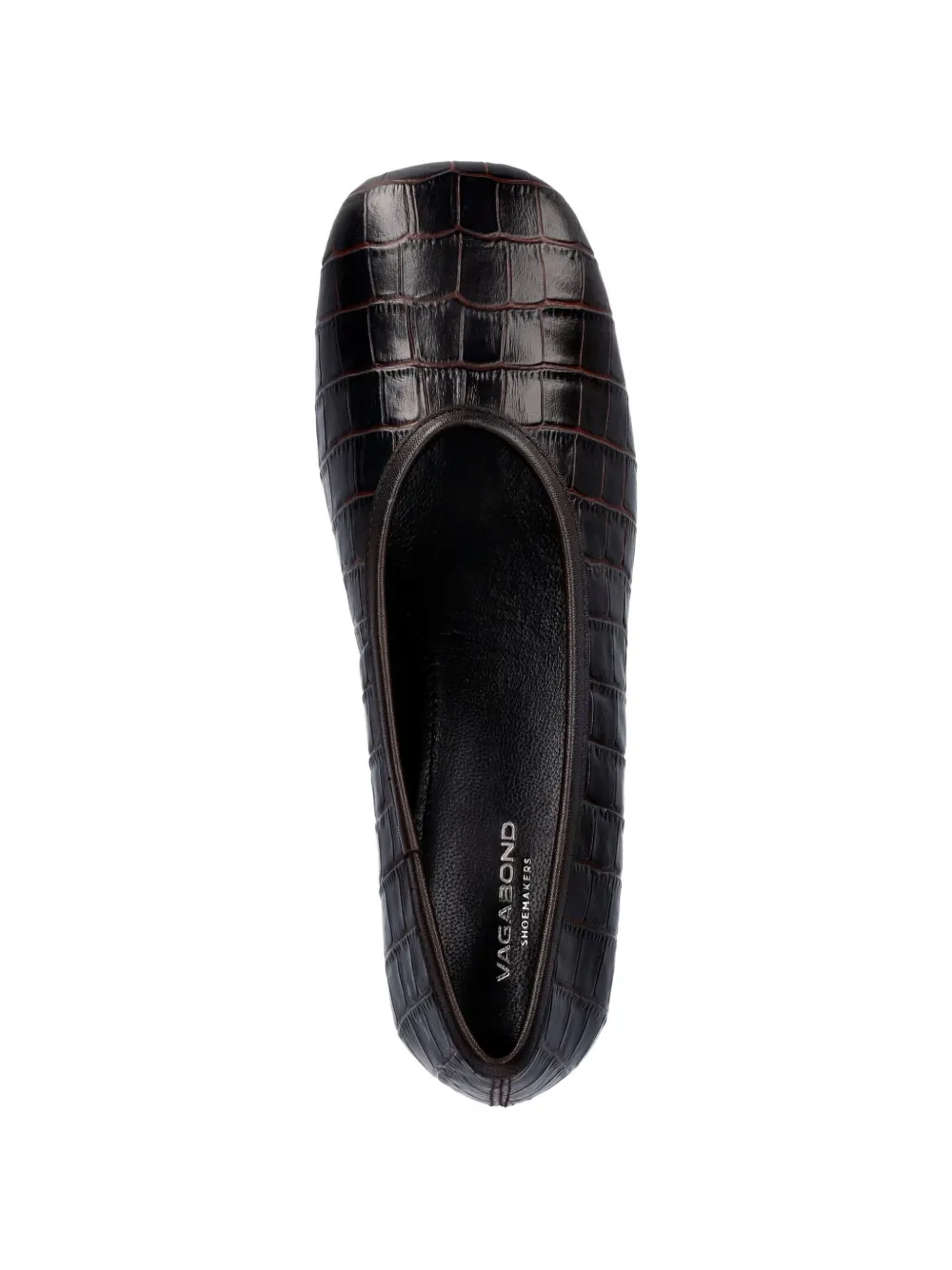 VAGABOND Livia croc-effect block-heel pumps Bruin