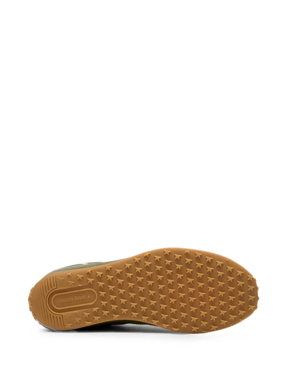 Golden Goose Marathon Speed in olive-green leather with cream star sneakers Groen