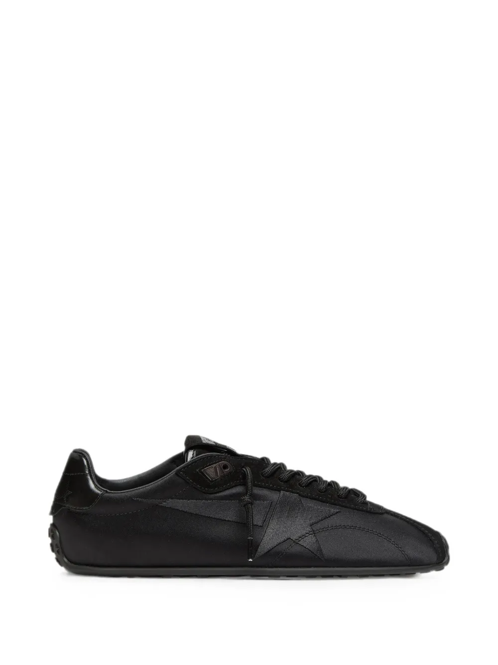 Golden Goose Marathon Speed Satin-Obermaterial aus Wildleder mit Zunge und gesticktem Stern-Absatz - Schwarz