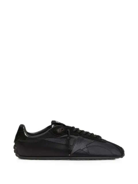 Golden Goose Marathon Speed satin-upper suede toe and tongue embroided Star leather heels