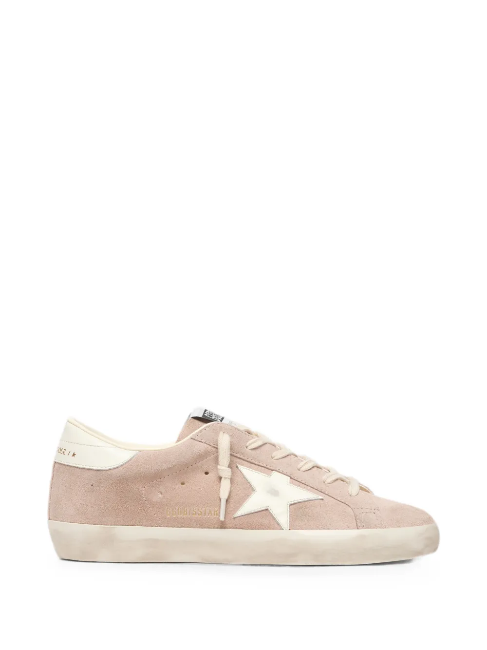 Golden Goose Super-Star in powder-pink suede with white star - Rosa