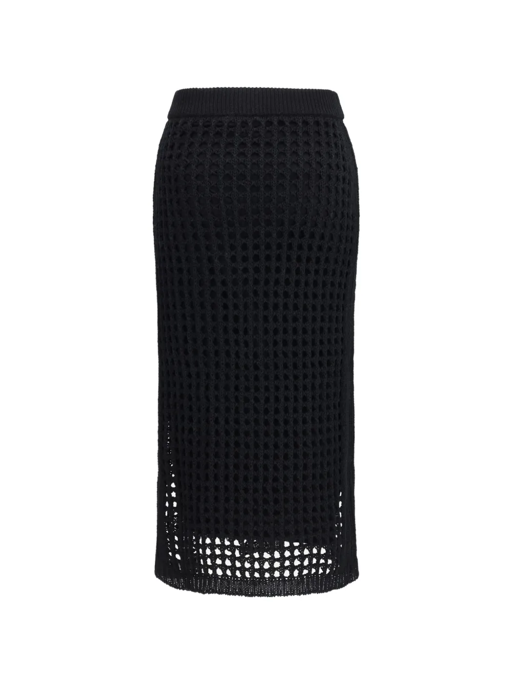 Max Mara open-knit cotton skirt - Black