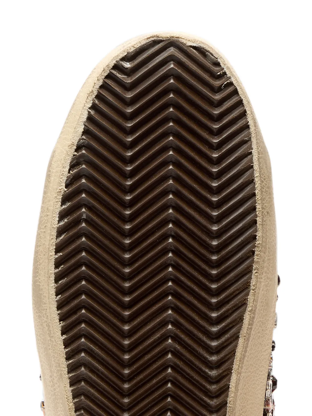 Golden Goose Francy in dark brown leather with multicolor rhinestones and white suede star Bruin