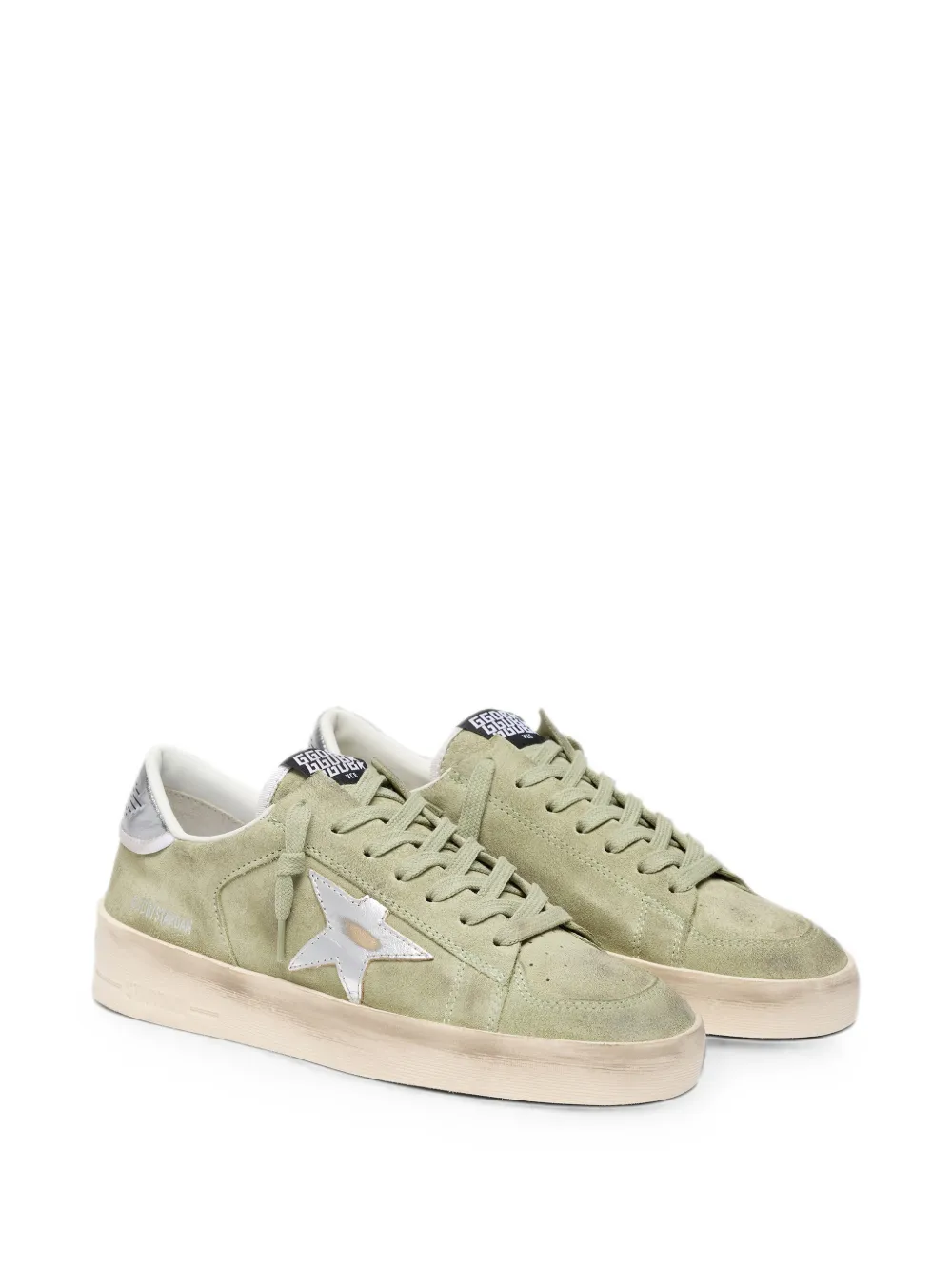 Golden Goose Stardan suede upper suede and star laminated leather heel sneakers Groen