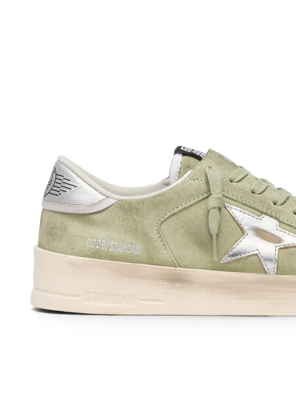 Golden Goose Stardan suede upper suede and star laminated leather heel sneakers Groen