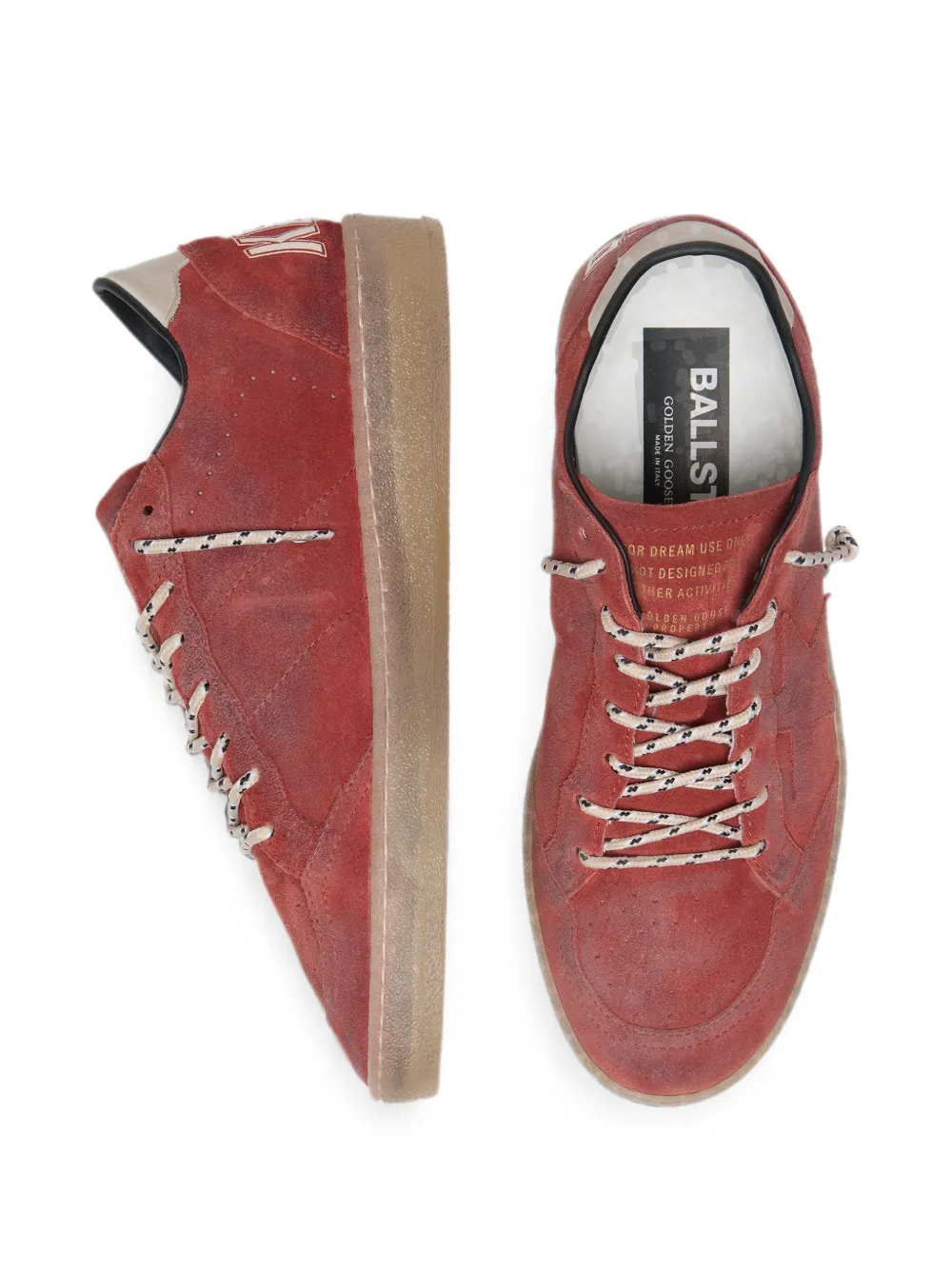 Golden Goose Ball Star in rust-red suede with tone-on-tone star sneakers Rood