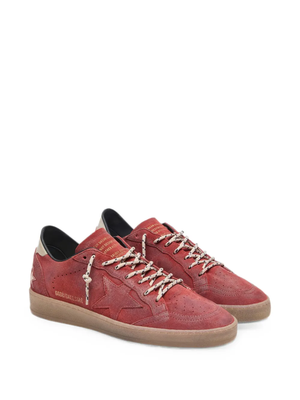 Golden Goose Ball Star in rust-red suede with tone-on-tone star sneakers Rood