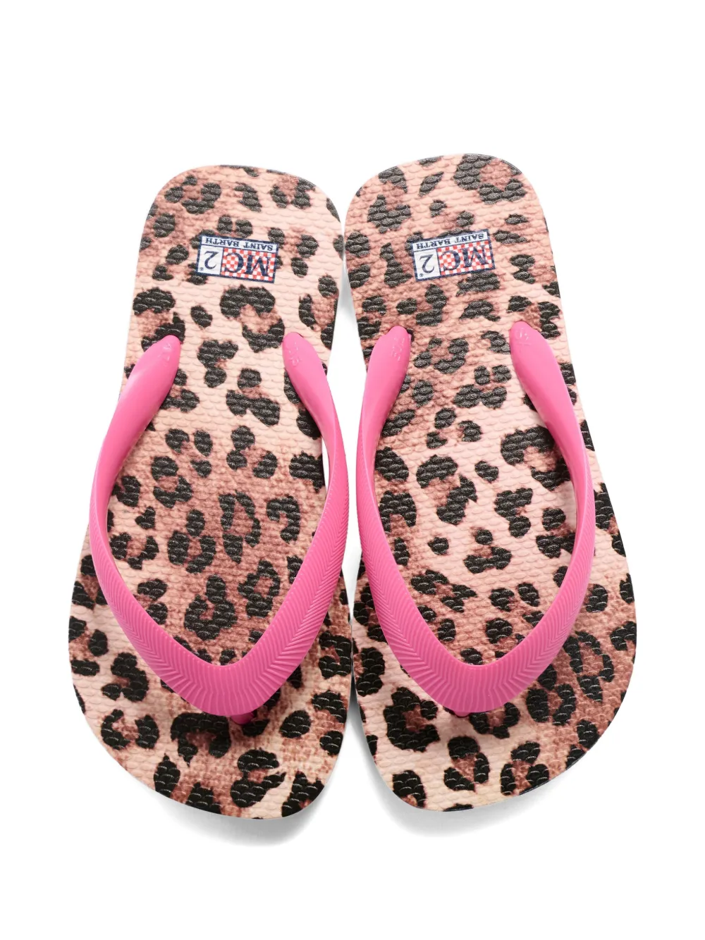 MC2 Saint Barth Kids Teenslippers met logoprint Bruin