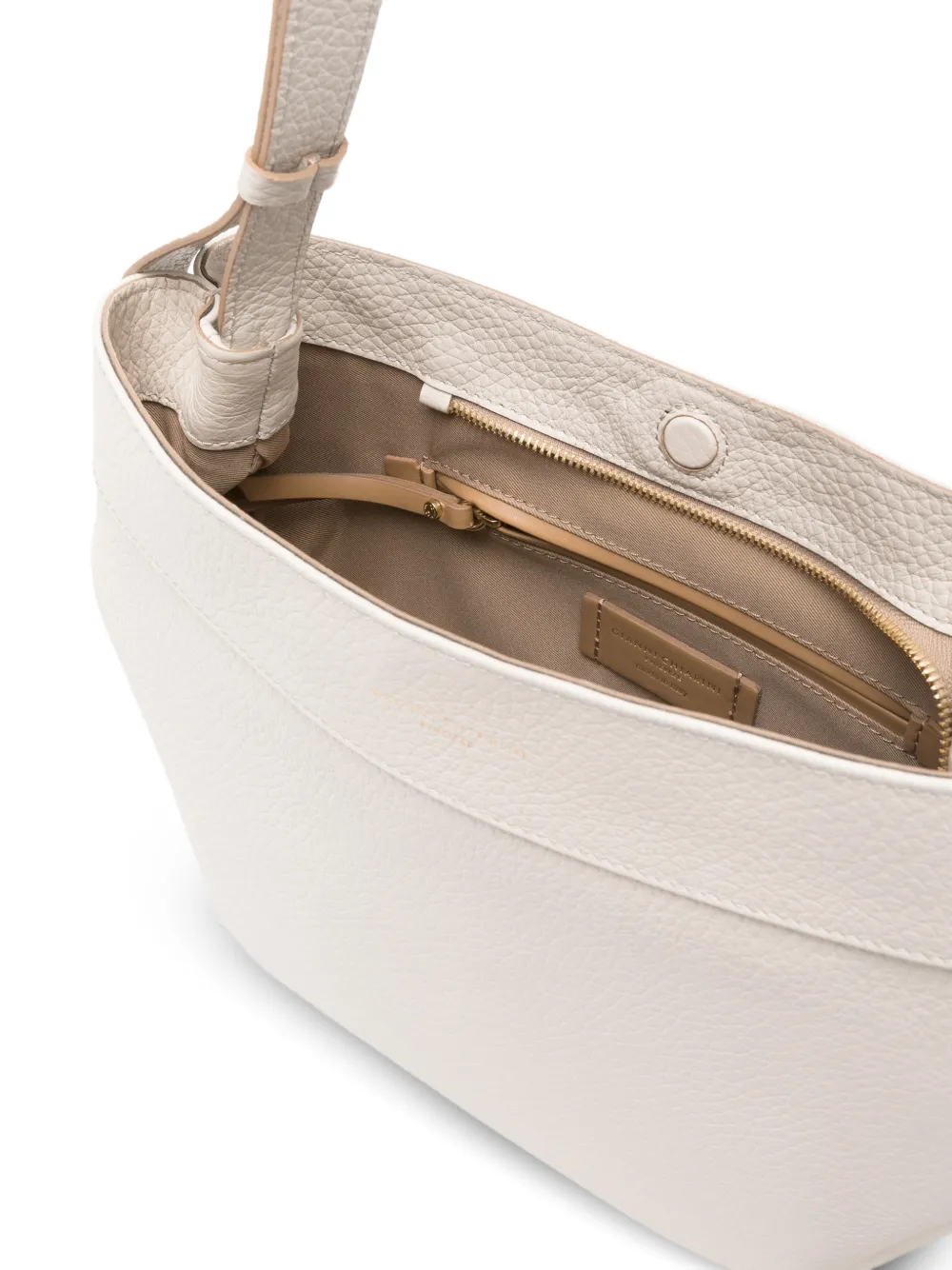 GIANNI CHIARINI Selena schoudertas van bewerkt leer Beige