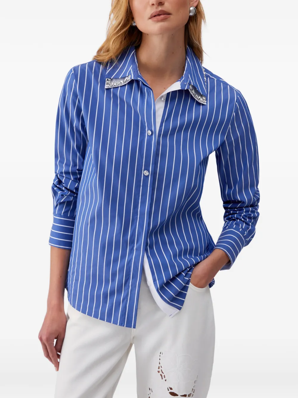  Liu Jo Camisa A Rayas - Azul 