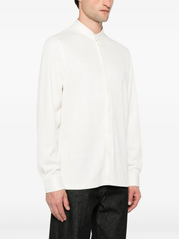 Brunello Cucinelli band-collar long-sleeve Shirt | Neutrals
