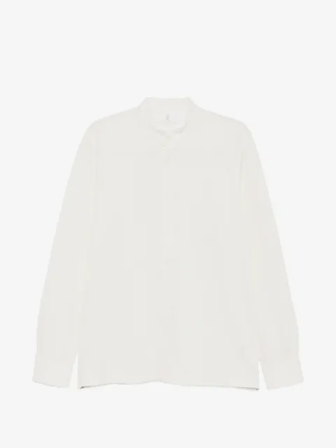 Brunello Cucinelli band-collar long-sleeve shirt