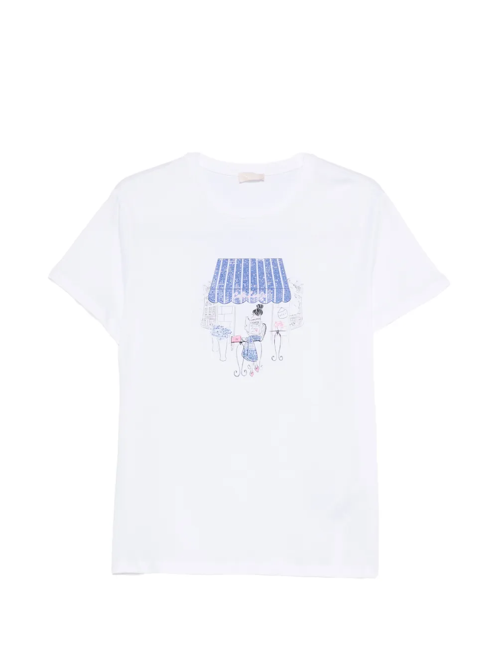 LIU JO print-detail T-shirt - Bianco