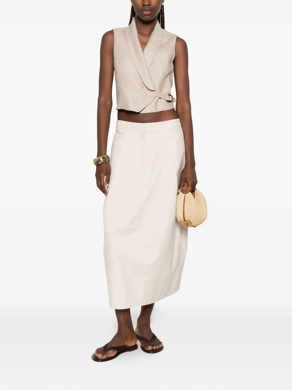 Brunello Cucinelli Gilet met gespsluiting Beige