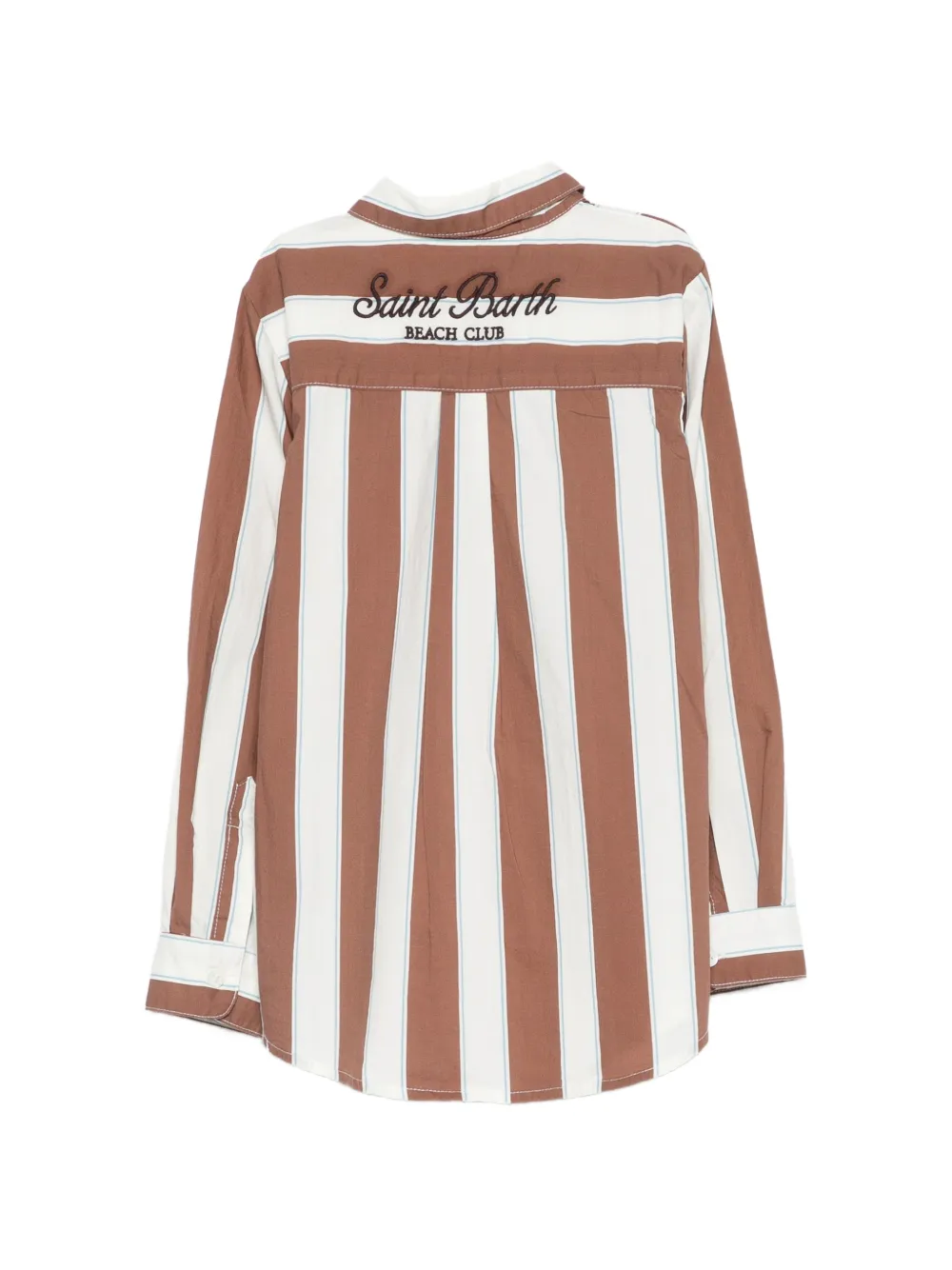  Mc2 Saint Barth Kids Camisa Con Logo Bordado - Marrón 
