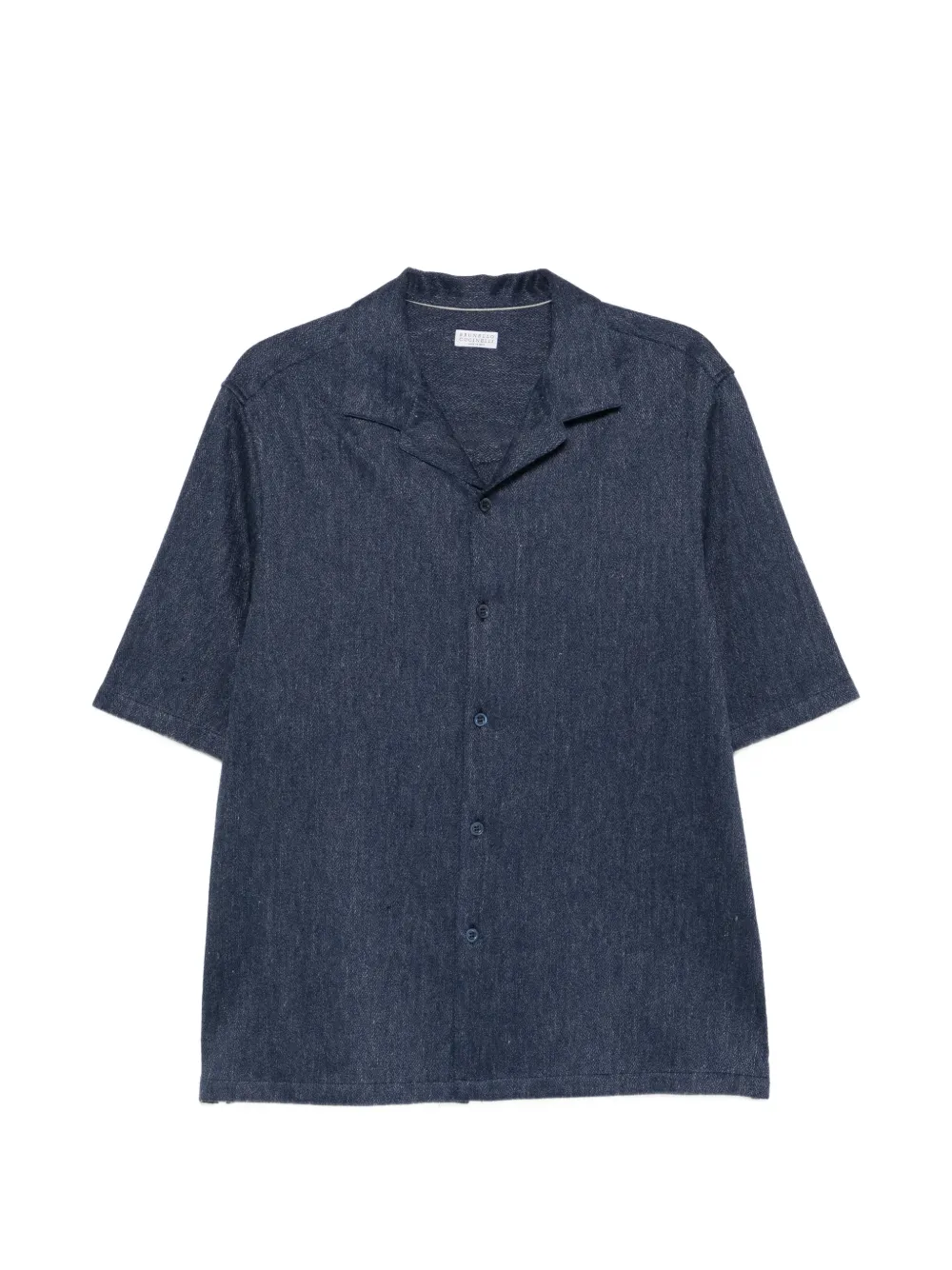 Brunello Cucinelli short-sleeve camp-collar shirt - Blau