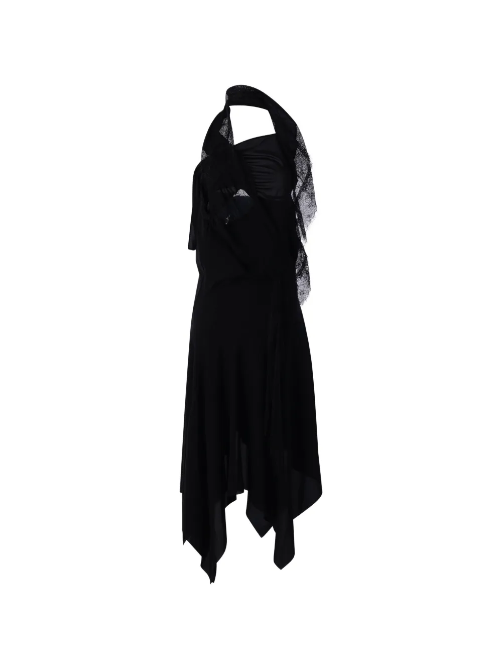 Junya Watanabe lace-trim handkerchief-hem dress - Nero