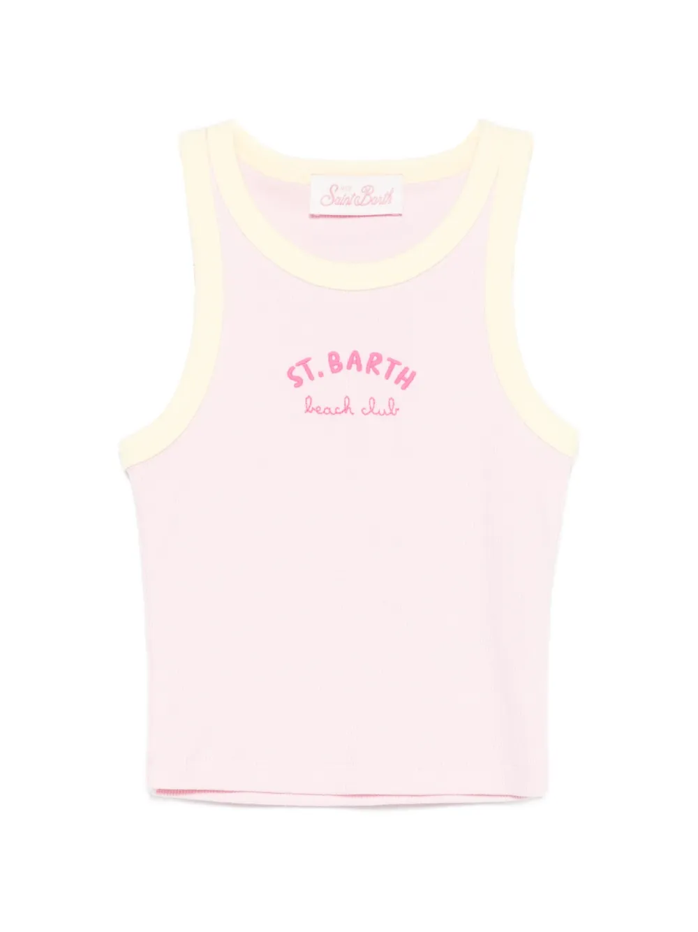 MC2 Saint Barth Kids Blue striped ribbed tank top - Rosa