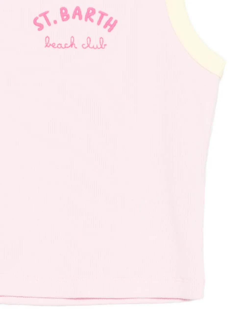 MC2 Saint Barth Kids Gestreepte geribbelde tanktop Roze