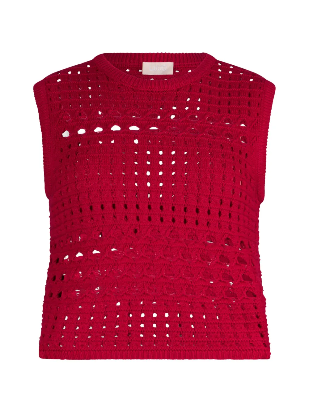 LIU JO crochet round-neck sweater - Rosso