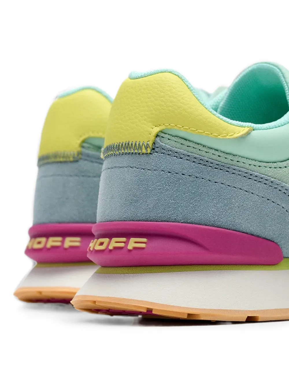 Hoff City Dopamine panelled suede-trim sneakers Groen