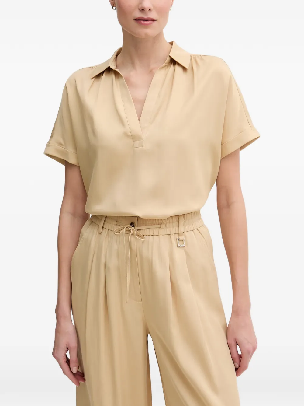 Joop! short-sleeved V-neck top - Tons neutres Joop! short-sleeved V-neck top - Tons neutres