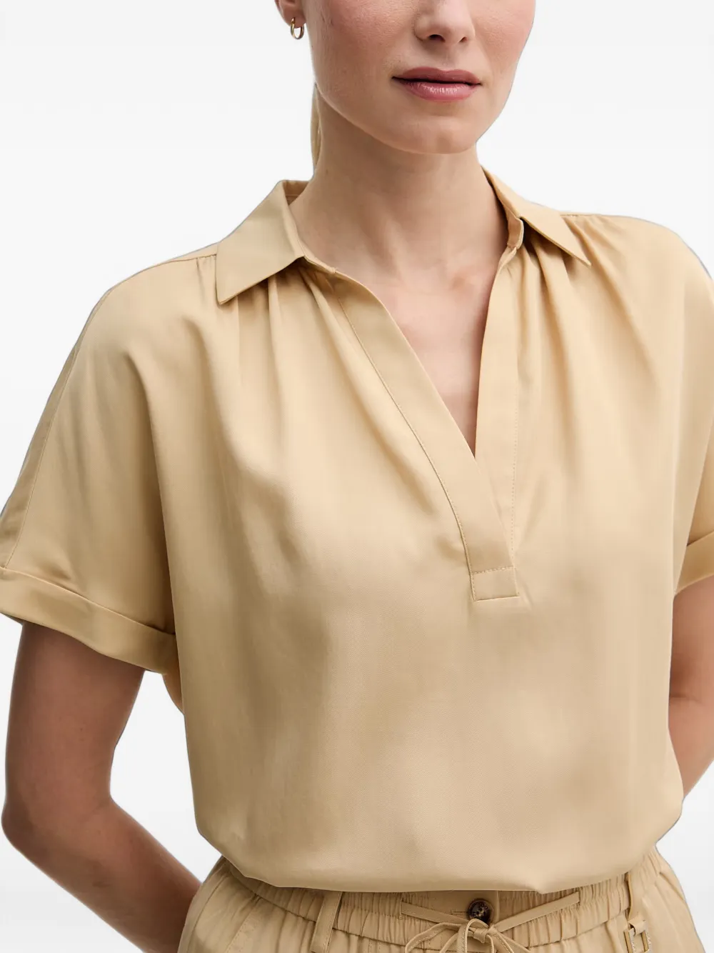 Joop! Top met korte mouwen en V-hals Beige