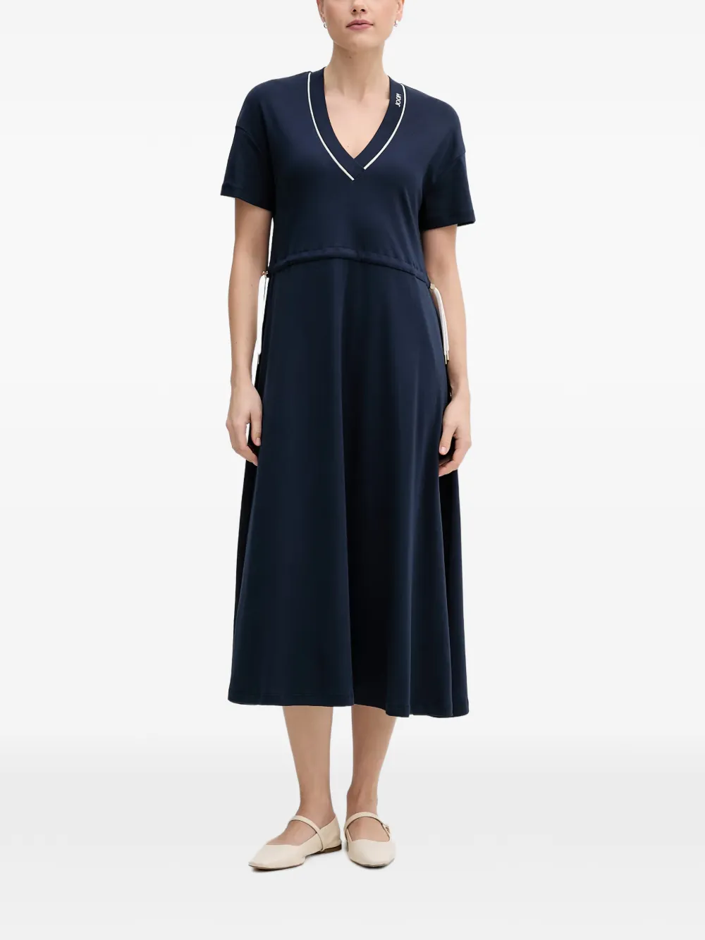 Joop! drawstring midi dress - Blu