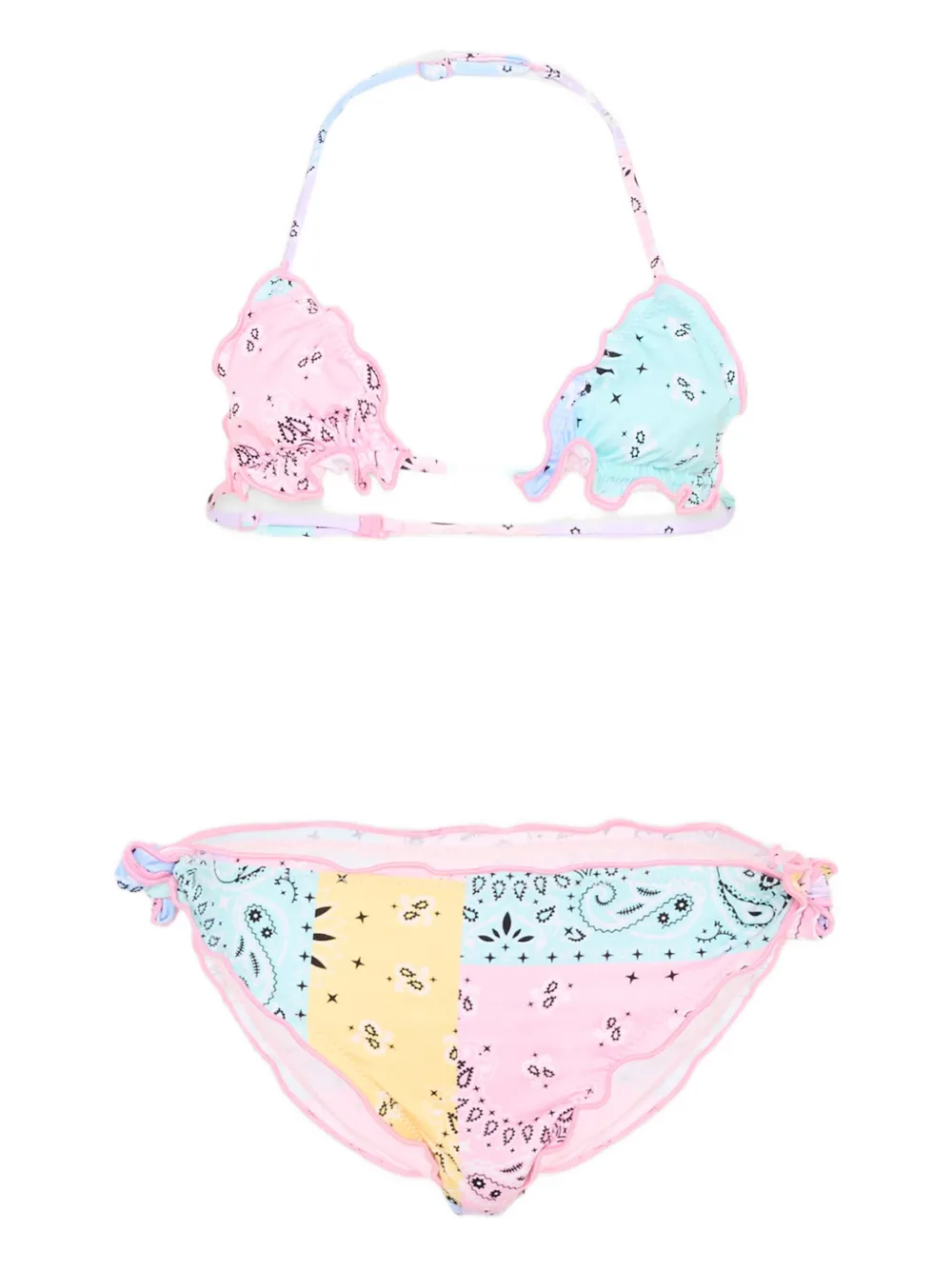 MC2 Saint Barth Kids ruffled paisley print bikini - Rosa