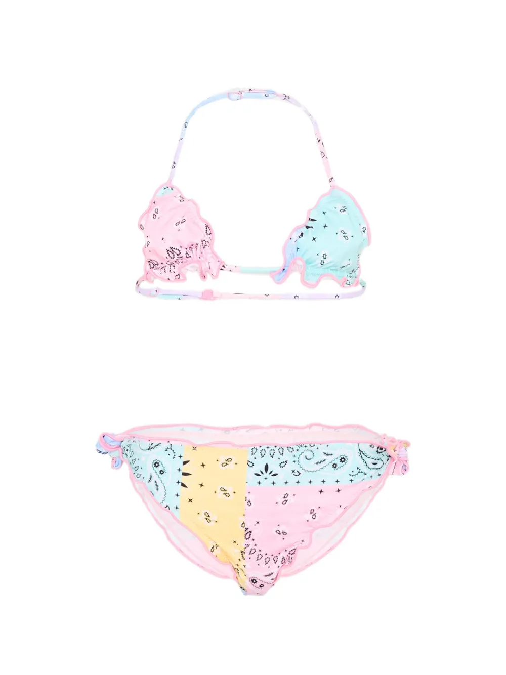 MC2 Saint Barth Kids ruffled paisley print bikini - Rosa