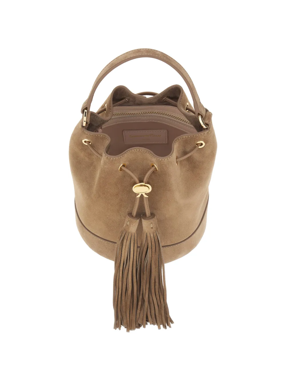 Gianvito Rossi Sienna bucket-tas met kwastje Beige