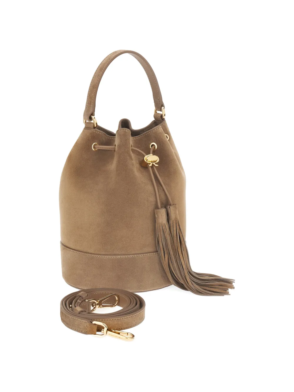 Gianvito Rossi Sienna bucket-tas met kwastje Beige