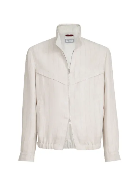 Brunello Cucinelli chaqueta con rayas de tiza