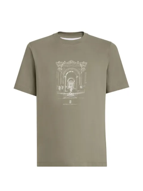 Brunello Cucinelli cotton jersey crew neck T-shirt with print