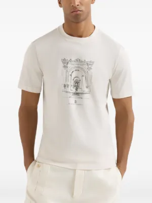 cotton jersey crew neck T-shirt with print 4