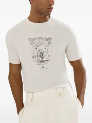 cotton jersey crew neck T-shirt with print 7