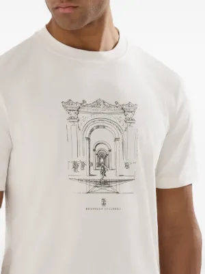 cotton jersey crew neck T-shirt with print 6