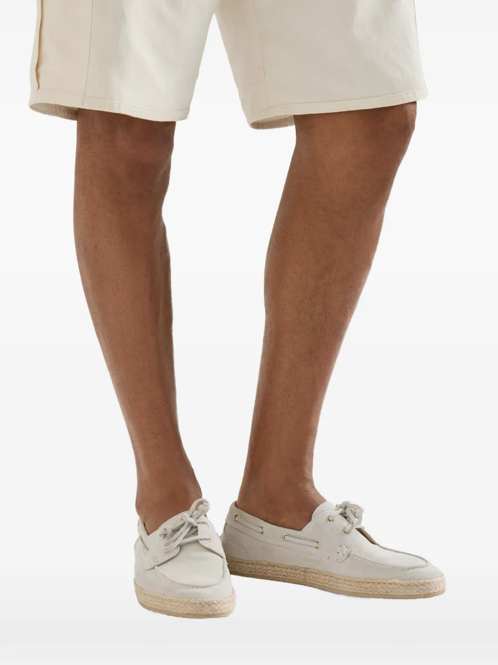 Brunello Cucinelli Suède bootschoenen met touwdetail Beige