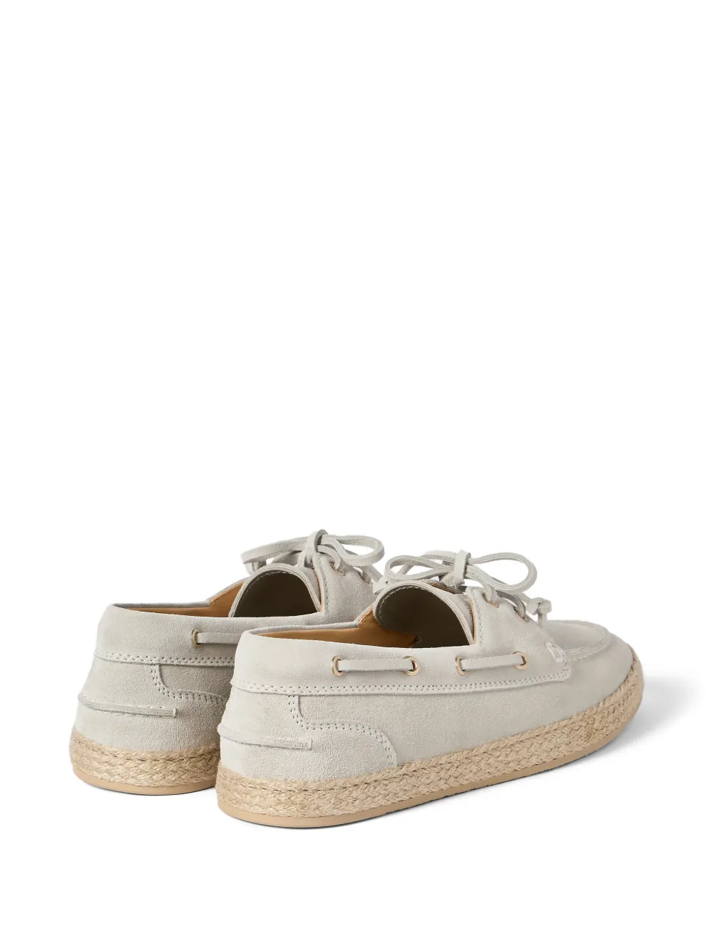 Brunello Cucinelli Suède bootschoenen met touwdetail Beige