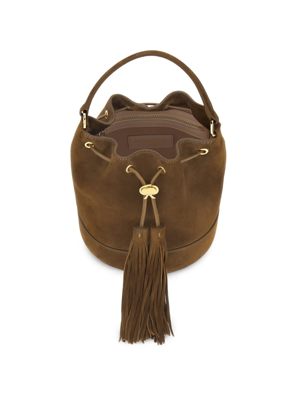 Gianvito Rossi Sienna bucket-tas met kwastje Bruin